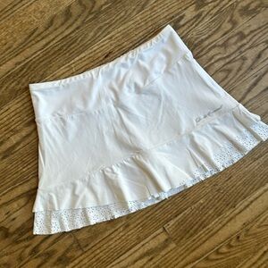 Denise Cromwall Tennis Skirt with shorts size small white EUC